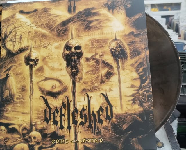 DEFLESHED Grind Over Matter Grey Smoke Black Vinyl European Press LP $35.00 USED RECORDS PUNK INDIE METAL